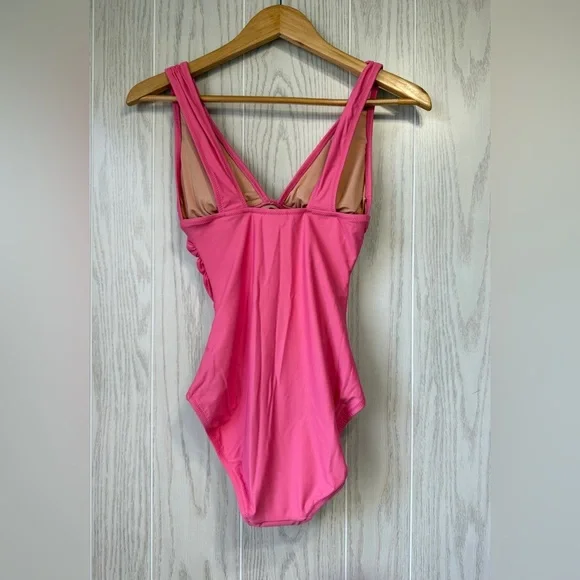 J Crew Ruched One Piece Swimsuit Women’s Size 2 Pink NWOT